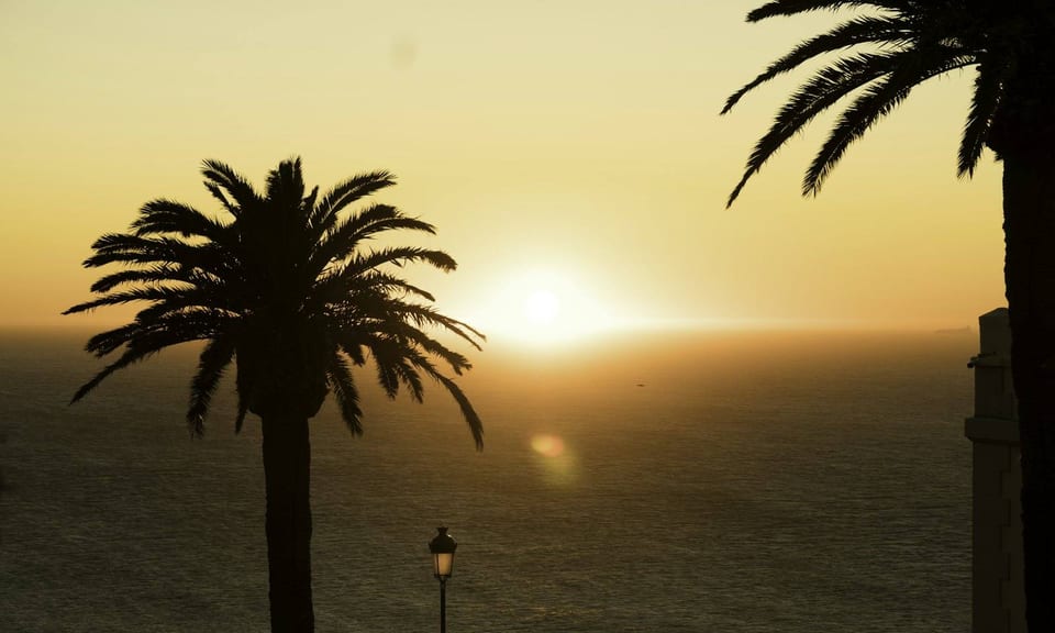 Sunset over the sea near Cape Spartel