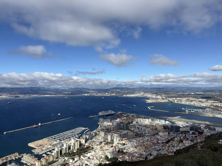 Gibraltar's harbour and marinas seen from the Rock