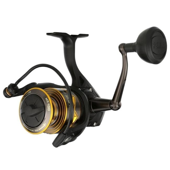 Penn Battle IV spinning reel, front three quarter