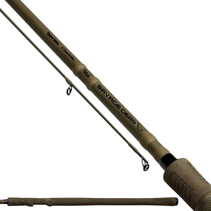 Savage Gear SG4 Shore Game rod with Savage Gear logo on blank